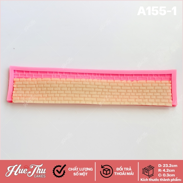 Khuôn silicon Tường Gạch A155 làm bánh rau câu 3D 4D nhấn xôi, fondant, socola, nến hanmade