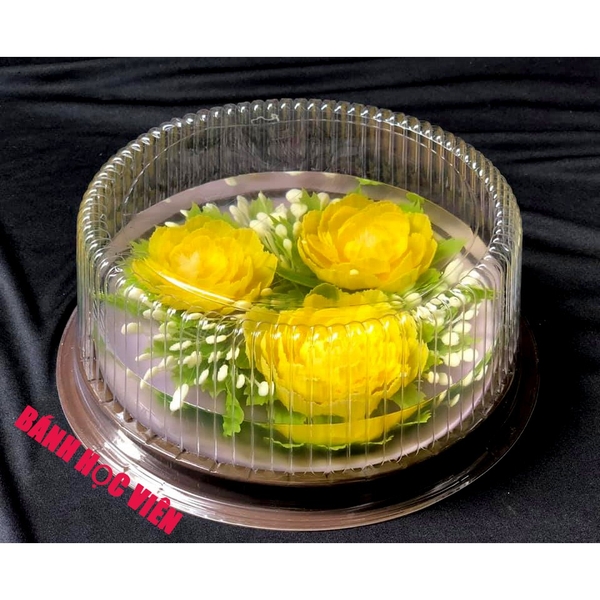 Hộp đựng bánh tròn 20cm đế đen A024 (10 hộp)