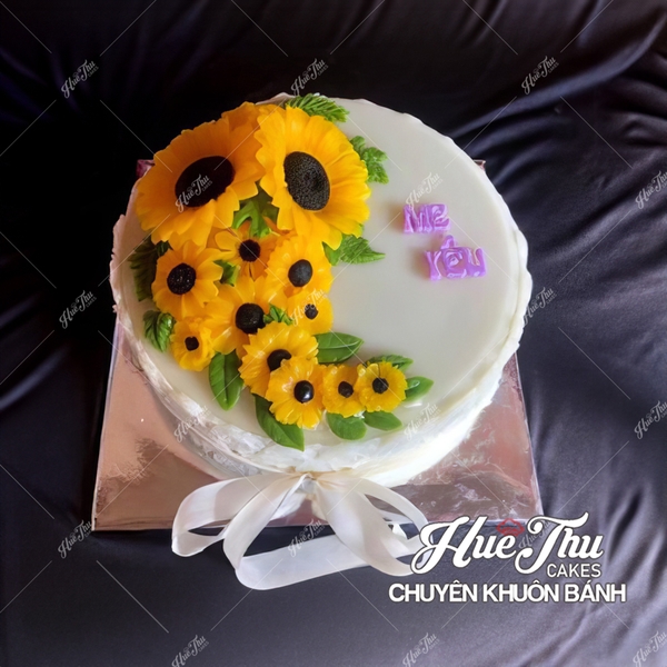 Khuôn silicon hoa Hướng Dương kèm lá làm bánh rau câu 3D 4D nhấn xôi, fondant, socola, nến hanmade