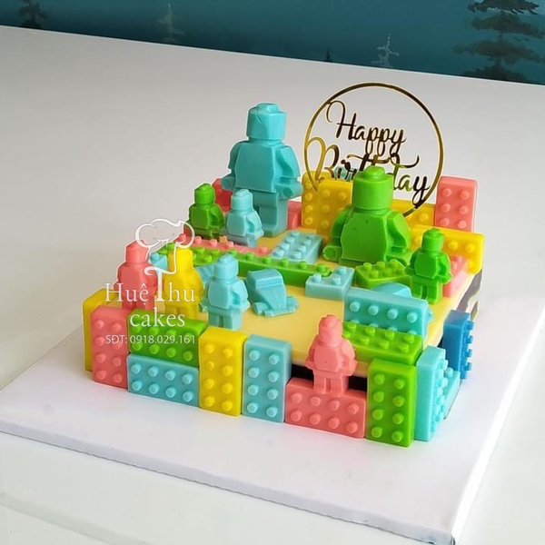 Khuôn silicon Lego Lắp Ráp làm bánh rau câu 3D 4D nhấn xôi, fondant, socola, nến hanmade