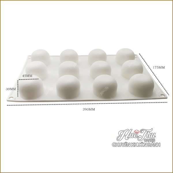 Khuôn silicon Quả Quýt (vỉ 12 hình) làm bánh rau câu 3D 4D nhấn xôi, fondant, socola, nến hanmade