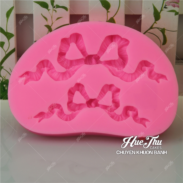 Khuôn silicon Dây Nơ làm bánh rau câu 3D 4D nhấn xôi, fondant, socola, nến hanmade