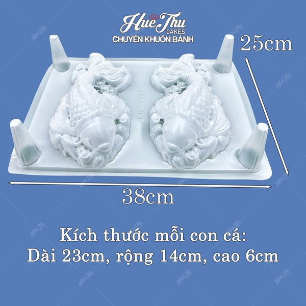 Khuôn nhựa Cá Chép Cưỡi Mây làm bánh rau câu 3D 4D nhấn xôi, fondant, socola, nến hanmade