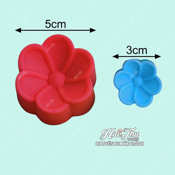 Khuôn silicon Hoa Xoắn lớn nhỏ 3/5cm (20 cái) làm bánh rau câu, nhấn xôi, bánh da lợn