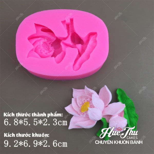 Khuôn silicon Chùm Hoa Sen 9.2cm làm bánh rau câu 3D 4D nhấn xôi, fondant, socola, nến hanmade