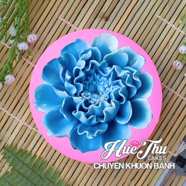 Khuôn silicon hoa Mẫu Đơn 13cm làm bánh rau câu 3D 4D nhấn xôi, fondant, socola, nến hanmade