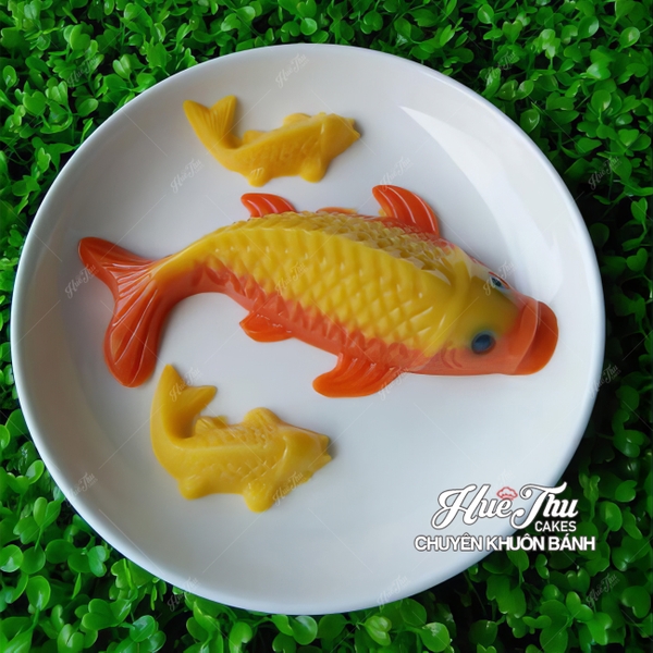 Khuôn rau câu, khay đá Cá Chép nhỏ (vỉ 9 con) làm bánh rau câu 3D 4D nhấn xôi, fondant, socola, nến hanmade
