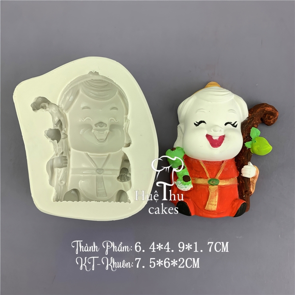 Khuôn silicon Ông Thọ / Bà Thọ (1 mảnh) làm bánh rau câu 3D 4D nhấn xôi, fondant, socola, nến hanmade