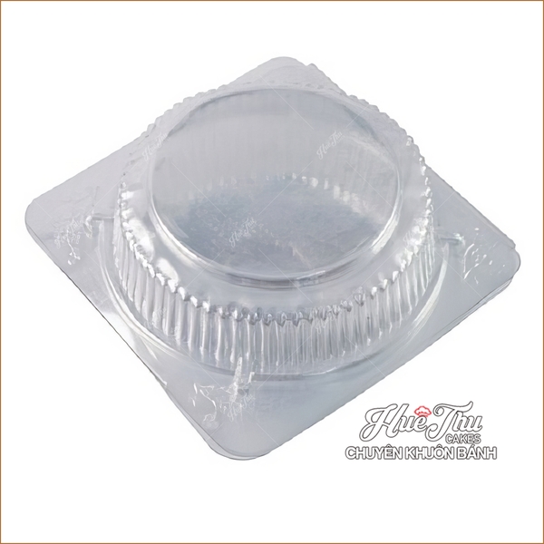 Hộp đựng bánh bông lan nắp gập 16/20cm (10 cái) - Hộp nhựa tròn đựng bánh