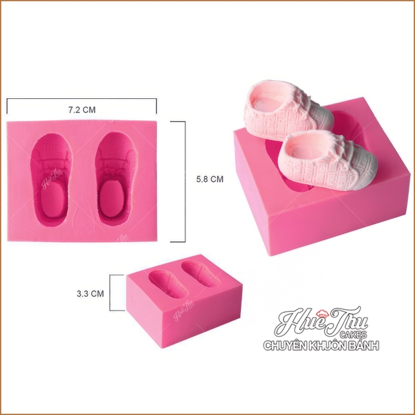 Khuôn silicon Đôi Giày Lớn làm bánh rau câu 3D 4D nhấn xôi, fondant, socola, nến hanmade