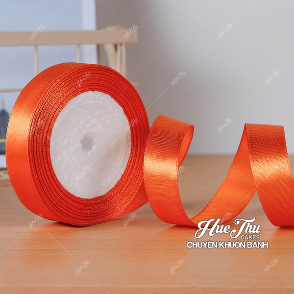 Ruy băng satin, ruy băng vải cuộn rộng 2cm trang trí bánh sinh nhật, bánh rau câu