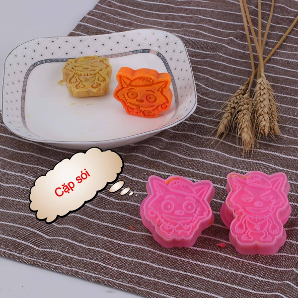 Khuôn nhấn Cutter Nhân Vật Hoạt Hình CT3 (nhiều mẫu) tạo hình bánh bao, bánh quy, bánh mì, rau câu, xôi hoa đậu