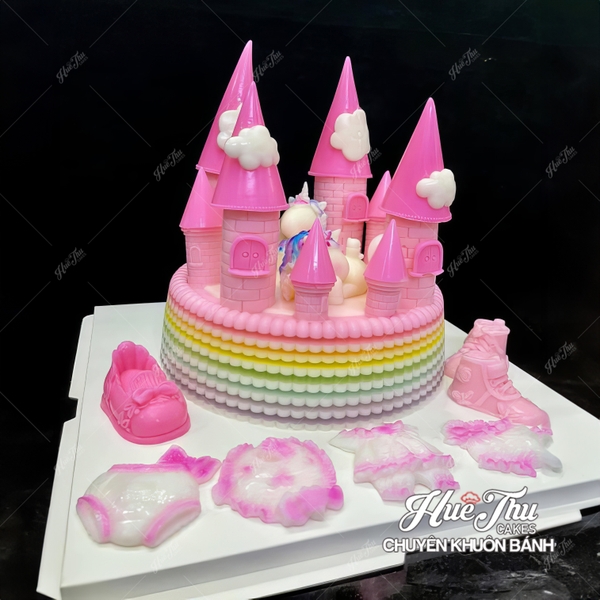 Khuôn silicon Tòa Lâu Đài lớn làm bánh rau câu 3D 4D nhấn xôi, fondant, socola, nến hanmade