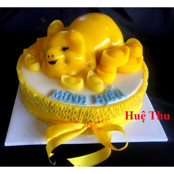 Khuôn rau câu con heo 15x12cm làm bánh rau câu 3D 4D nhấn xôi, fondant, socola, nến hanmade