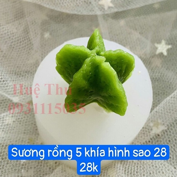 Khuôn silicon Xương Rồng 5 khía làm bánh rau câu 3D 4D nhấn xôi, fondant, socola, nến hanmade