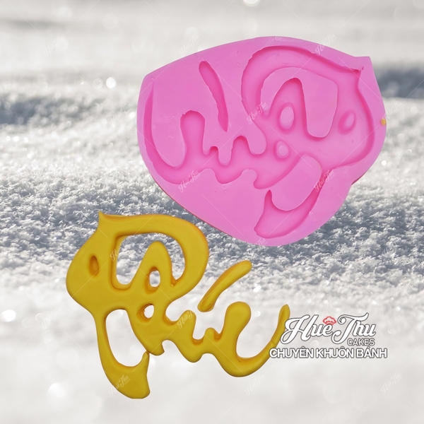 Khuôn silicon chữ Tết Xuân Phúc Lộc Thọ Tài làm bánh rau câu 3D 4D nhấn xôi, fondant, socola, nến hanmade