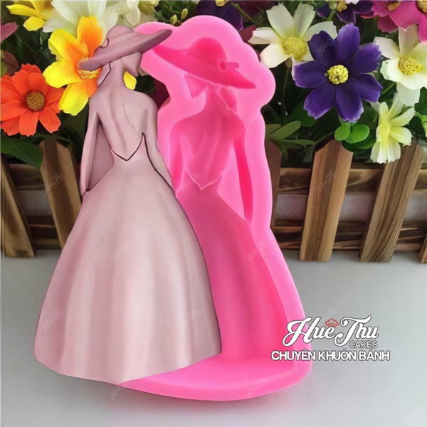 Khuôn silicon Cô Gái dùng làm bánh rau câu 3D 4D nhấn xôi, fondant, socola, nến hanmade ngày phụ nữ