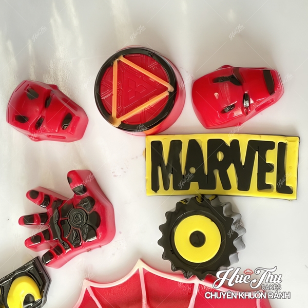 Khuôn silicon siêu nhân Marvel (bàn tay, logo, mặt nạ) làm rau câu 4D, pudding, bánh nướng