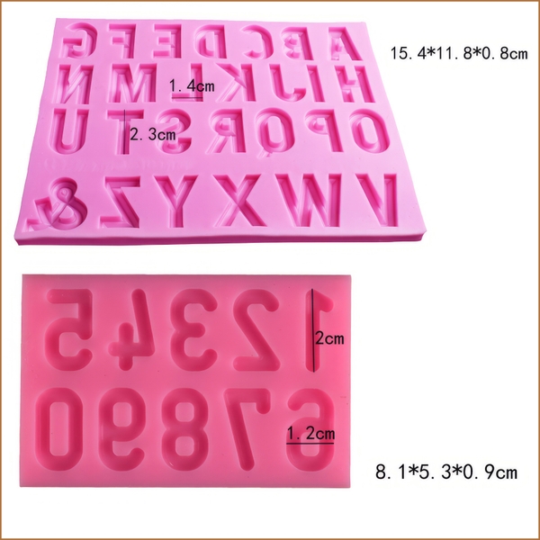 Khuôn silicon Bộ Chữ + Số In Hoa làm bánh rau câu 3D 4D nhấn xôi, fondant, socola, nến hanmade