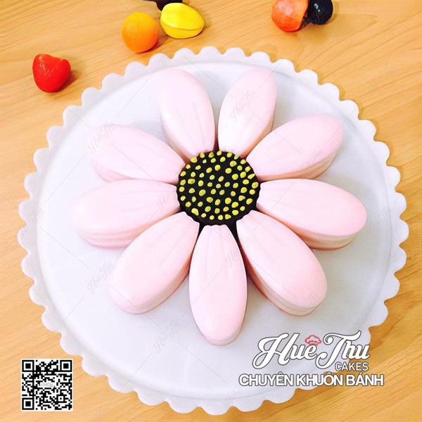 Khuôn silicon hoa Hướng Dương 25cm làm bánh rau câu 3D 4D nhấn xôi, fondant, socola, nến hanmade