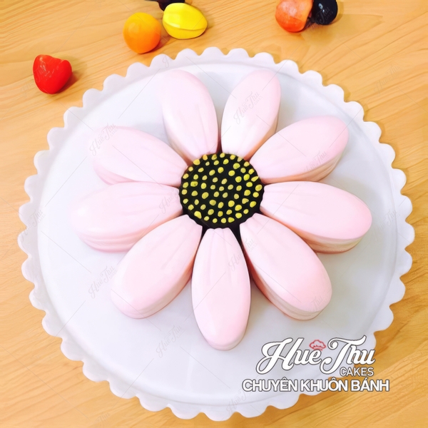 Khuôn silicon hoa Hướng Dương 25cm làm bánh rau câu 3D 4D nhấn xôi, fondant, socola, nến hanmade