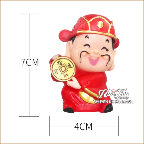 Ông Thần Tài trang trí bánh sinh nhật, bánh rau câu