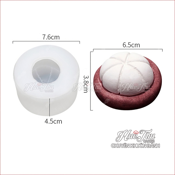 Khuôn silicon quả Măng Cụt, quả Hồng làm bánh rau câu 3D 4D nhấn xôi, fondant, socola, nến hanmade