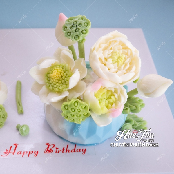 Khuôn silicon Hoa Sen A243 (set 6 khuôn) làm bánh rau câu 3D 4D nhấn xôi, fondant, socola, nến hanmade