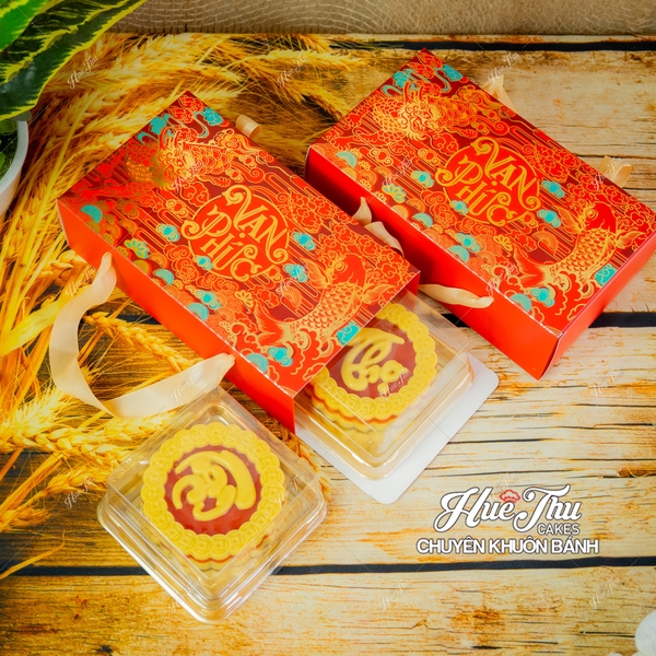 Hộp trung thu Vạn Phúc 2 bánh - hộp đựng bánh Trung Thu 150g - 250g
