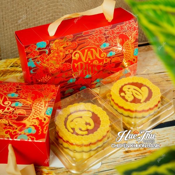 Hộp trung thu Vạn Phúc 2 bánh - hộp đựng bánh Trung Thu 150g - 250g