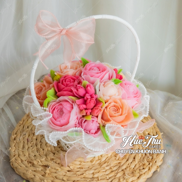 Giỏ nhựa cắm hoa 18cm (5 cái) đựng trái cây, quà tặng, làm bánh rau câu giỏ hoa