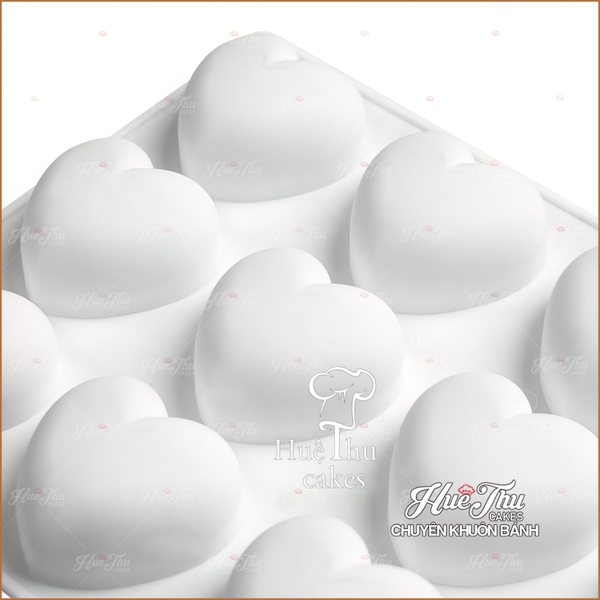Khuôn silicon Trái Tim (4.5cm / vỉ 15 trái) làm bánh rau câu 3D 4D nhấn xôi, fondant, socola, nến hanmade