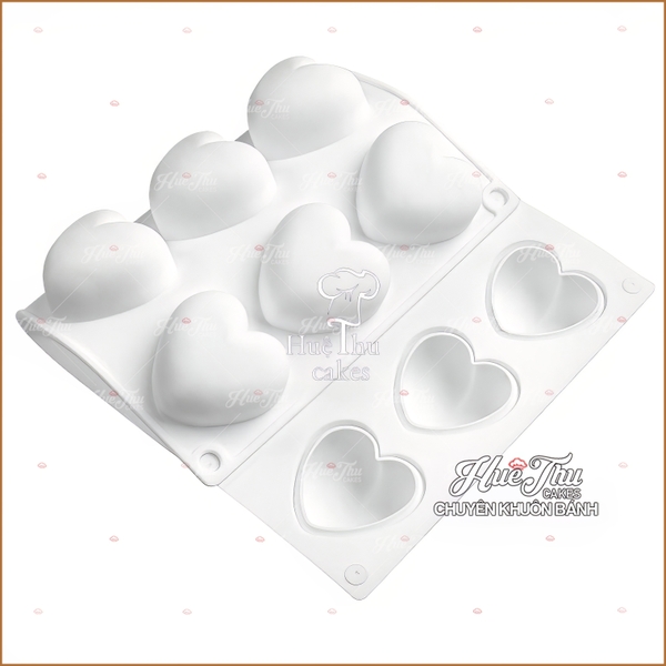 Khuôn silicon Trái Tim (4.5cm / vỉ 15 trái) làm bánh rau câu 3D 4D nhấn xôi, fondant, socola, nến hanmade