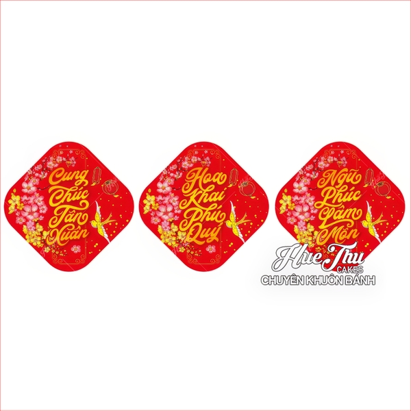 Tem dán trang trí Tết hình Con Giáp, tem dán chữ Cung Chúc Tân Xuân, Tết Xuân Tài Lộc