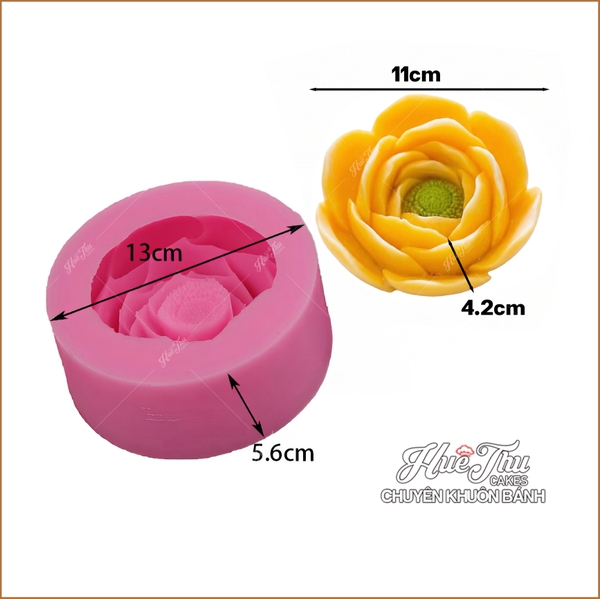 Khuôn silicon Hồng Trà Đại 13cm làm bánh rau câu 3D 4D nhấn xôi, fondant, socola, nến hanmade