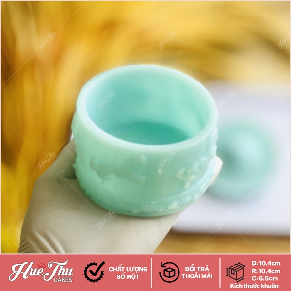 Khuôn silicon Hũ Vàng - Hộp Đựng 10.4cm A152 (thân + nắp) làm bánh rau câu 3D 4D nhấn xôi, fondant, socola, nến hanmade