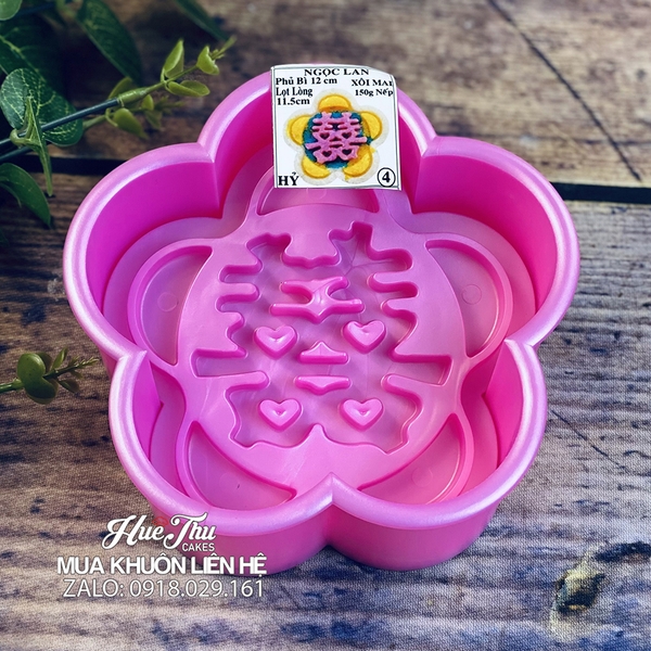 Khuôn xôi hình Bông Mai 12cm cao 5cm - khuôn ép xôi, khuôn nhấn xôi Ngọc Lan