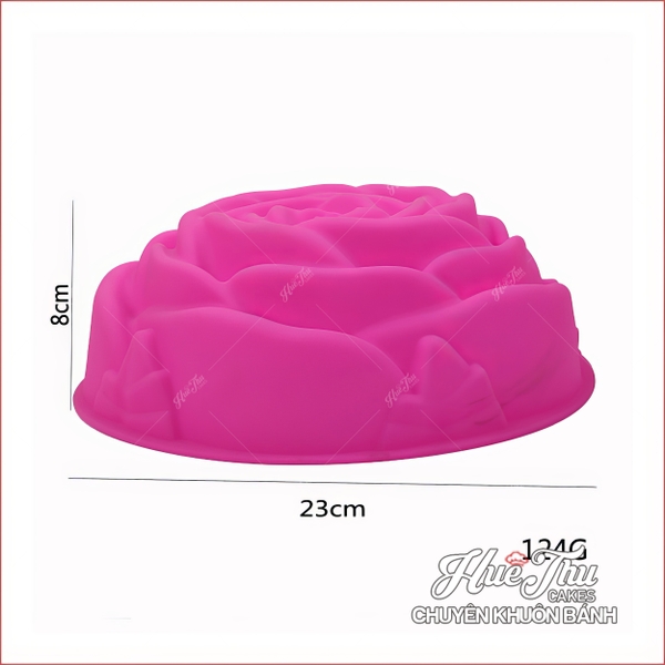 Khuôn silicon Đóa Hoa Hồng 23cm làm bánh rau câu 3D 4D mâm cúng