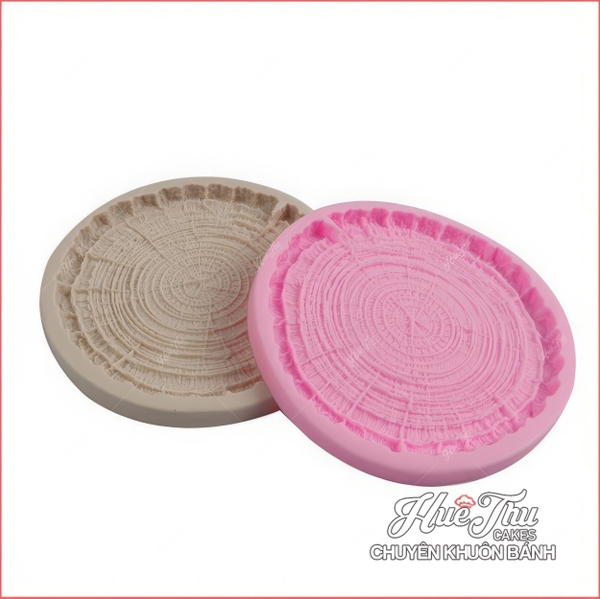 Khuôn silicon Mặt Gỗ Gốc Cây làm bánh rau câu 3D 4D nhấn xôi, fondant, socola, nến hanmade