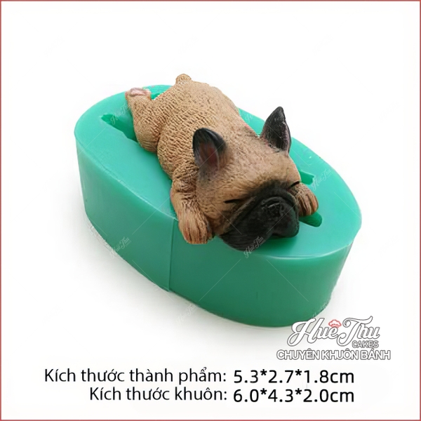 Khuôn silicon Chú Chó Cute (bộ 8 khuôn) làm bánh rau câu 3D 4D nhấn xôi, fondant, socola, nến hanmade