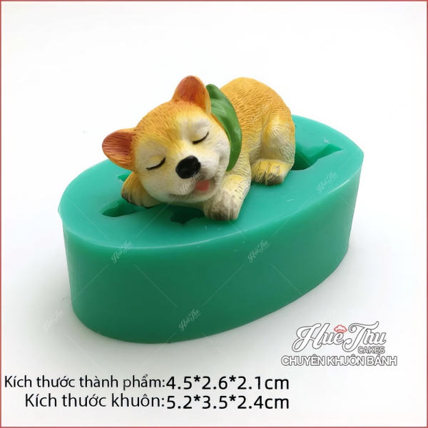 Khuôn silicon Chú Chó Cute (bộ 8 khuôn) làm bánh rau câu 3D 4D nhấn xôi, fondant, socola, nến hanmade