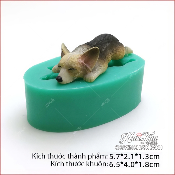 Khuôn silicon Chú Chó Cute (bộ 8 khuôn) làm bánh rau câu 3D 4D nhấn xôi, fondant, socola, nến hanmade