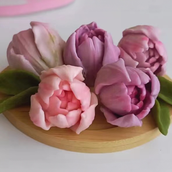 Khuôn silicon Hoa Tulip A181 làm bánh rau câu 3D 4D nhấn xôi, fondant, socola, nến hanmade