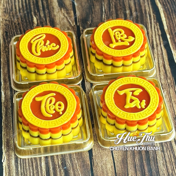 Khuôn rau câu, nhấn xôi Phúc Lộc Thọ Tài (vỉ 4 khuôn) làm bánh rau câu, ép xôi