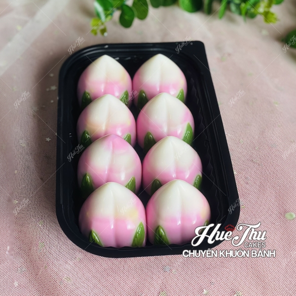 Khuôn rau câu Trái Đào (vỉ 8 trái) làm bánh rau câu 3D 4D nhấn xôi, fondant, socola, nến hanmade