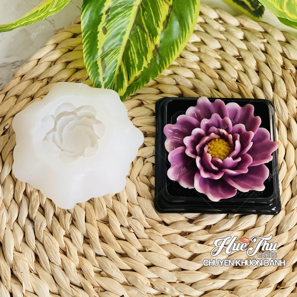 Khuôn silicon Hoa Mẫu Đơn 8.6cm A50 làm bánh rau câu 3D 4D nhấn xôi, fondant, socola, nến hanmade