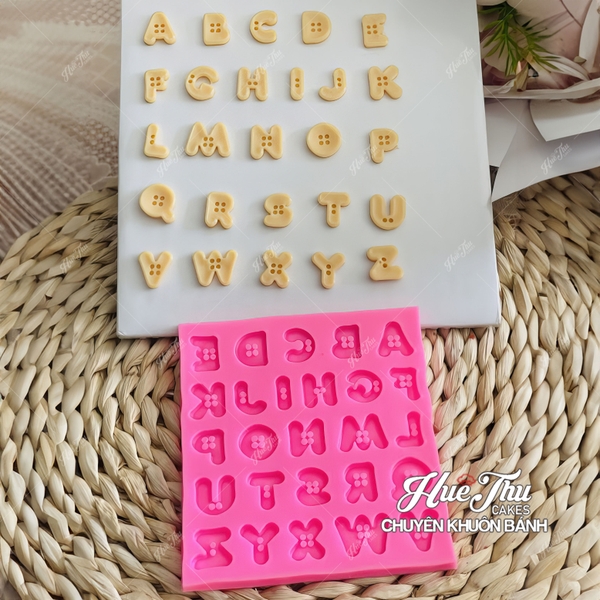 Khuôn silicon Bộ Chữ Cúc Áo A118 làm bánh rau câu 3D 4D nhấn xôi, fondant, socola, nến hanmade