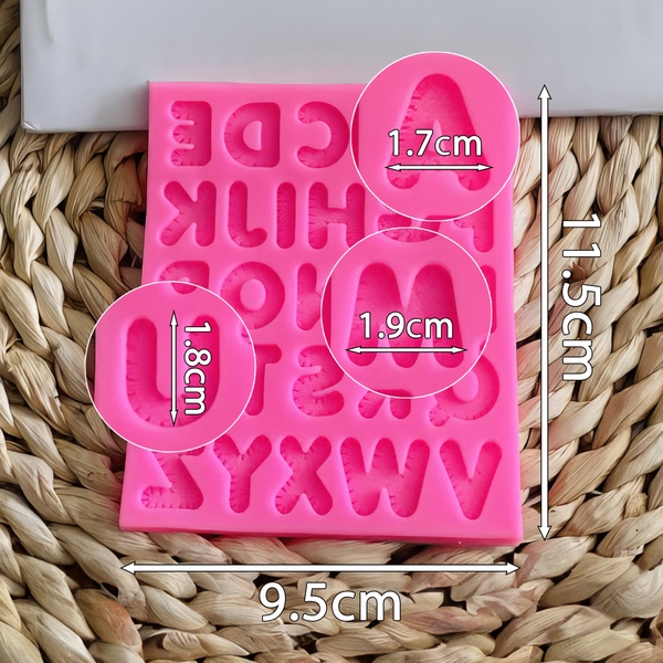 Khuôn silicon Bộ Chữ Chỉ May A119 làm bánh rau câu 3D 4D nhấn xôi, fondant, socola, nến hanmade
