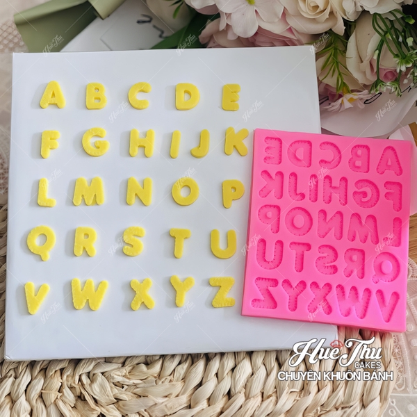 Khuôn silicon Bộ Chữ Chỉ May A119 làm bánh rau câu 3D 4D nhấn xôi, fondant, socola, nến hanmade