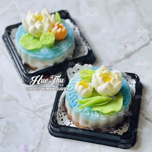 Hộp đựng bánh vuông 12x12cm đế đen, vàng, trắng cao 5/7.5cm (10 cái) đựng bánh rau câu, bông lan, Trung Thu